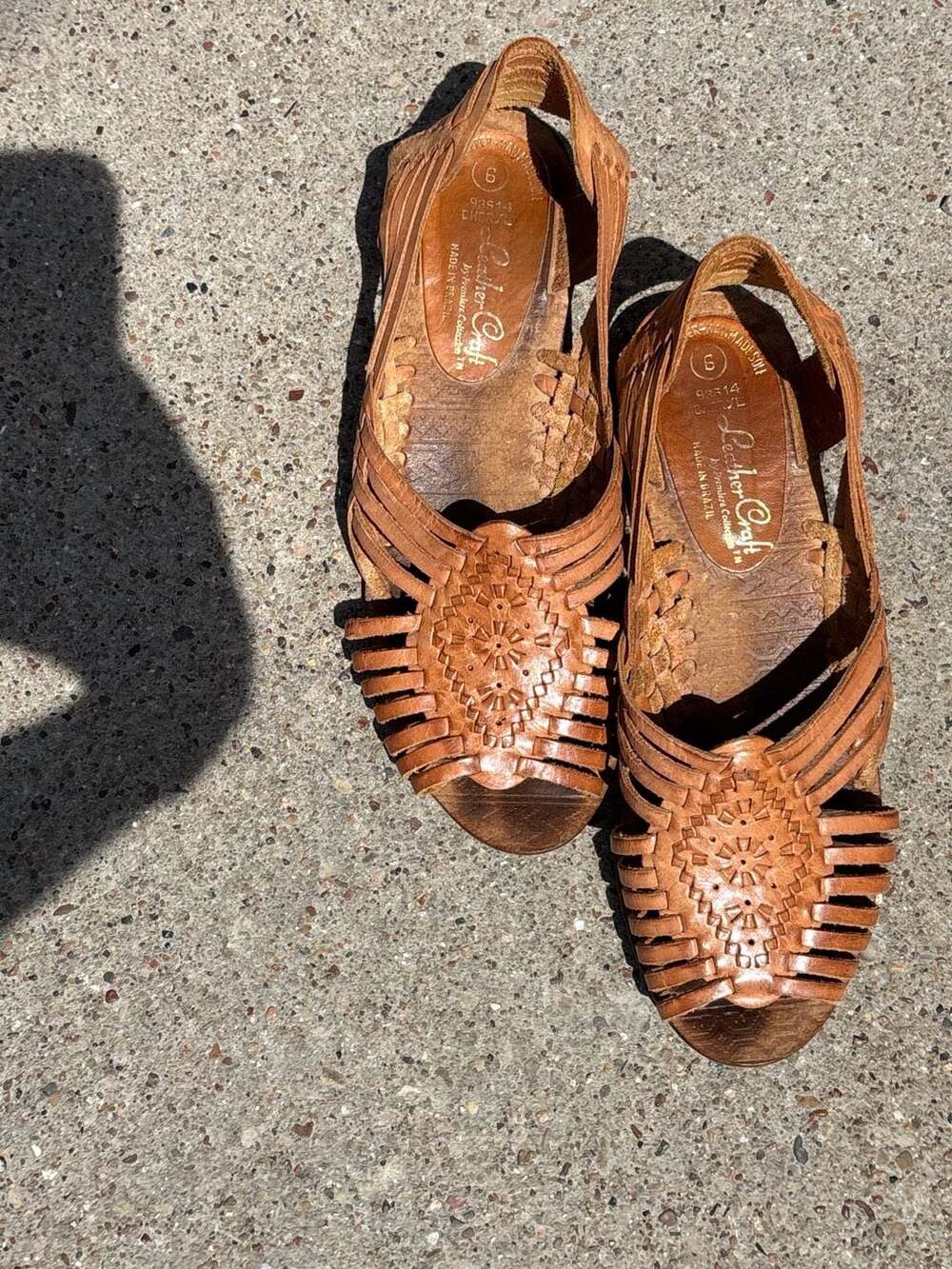 K: Vintage Leather-Craft Cheryl Woven Huarache Sandals Made in Brazil 6